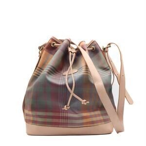 Mulberry Plaid Coated Canvas Bucket Bag